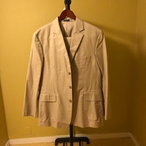 J Crew Full Suit Tan 33x32 42R Like New